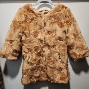 NWT Genuine Mink Fur 3/4 sleeve light coat